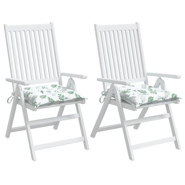 Възглавници за столове, 2 бр, на листа, 40x40x7 см, плат