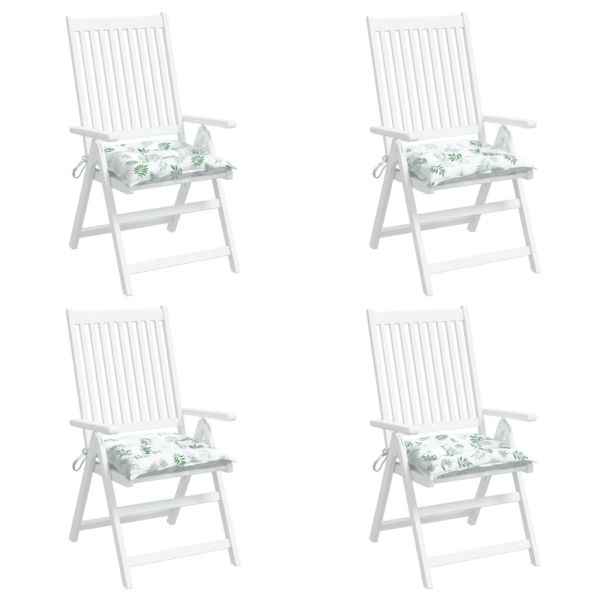 Възглавници за столове, 4 бр, на листа, 40x40x7 см, плат