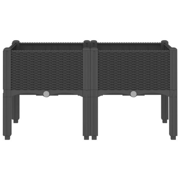 Градинска кашпа с крака, черна, 80x40x42 см, PP