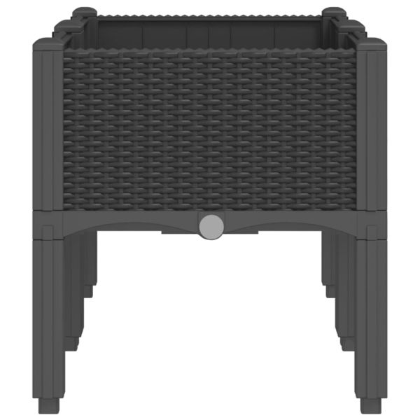 Градинска кашпа с крака, черна, 80x40x42 см, PP