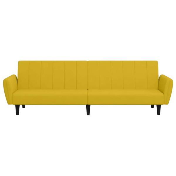 2-местно разтегателно канапе, жълто, кадифе