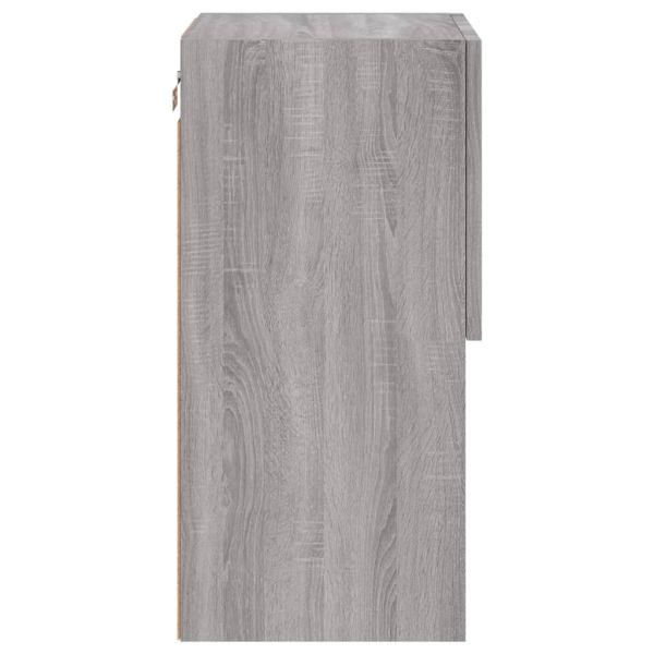 ТВ шкафове с LED осветление, 2 бр, сив сонома, 30,5x30x60 см