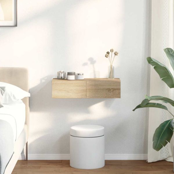 Стенен рафт с чекмеджета 60x26,5x15 см инженерно дърво