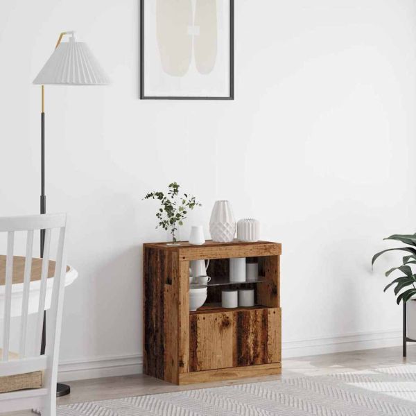 LED конзолна маса Кафяво 60,5 x 37 x 67 см Инженерно дърво