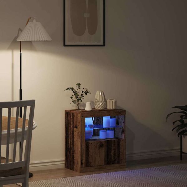 LED конзолна маса Кафяво 60,5 x 37 x 67 см Инженерно дърво