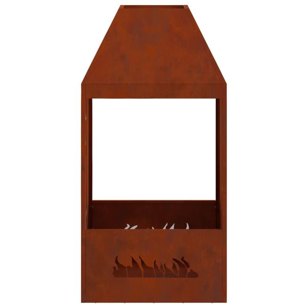 Огнище Кафяво 50 x 50 x 100 cm Променлива стомана