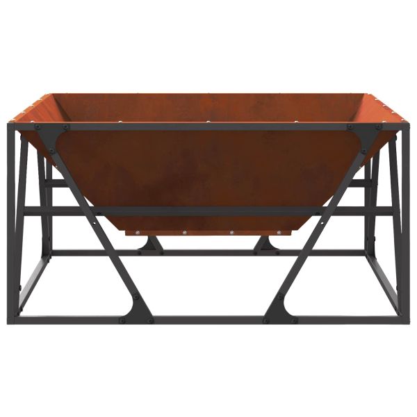 Огнище Кафяво 80 x 80 x 40 cm Патинираща стомана