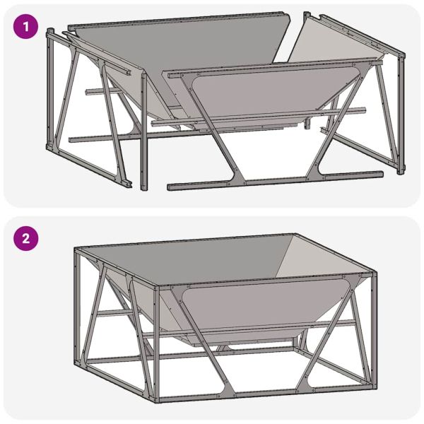Огнище Кафяво 80 x 80 x 40 cm Патинираща стомана