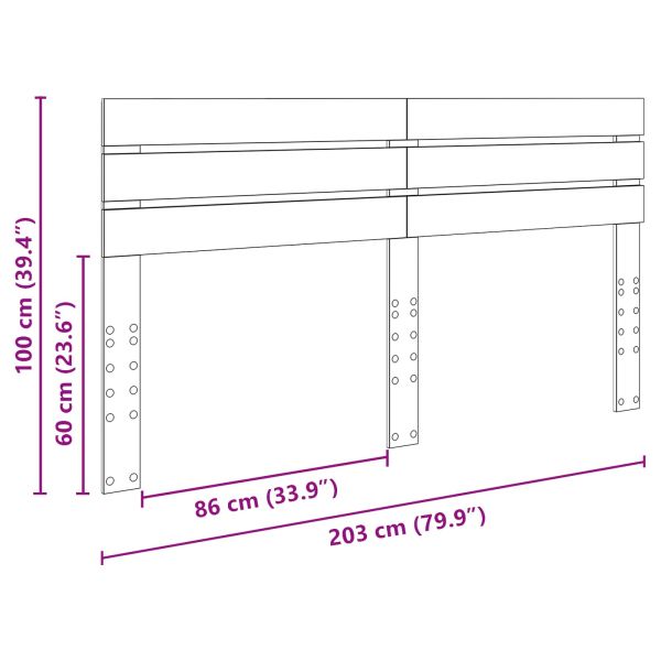 Облегалка за глава Циментено сиво 200 cm Инженерно дърво