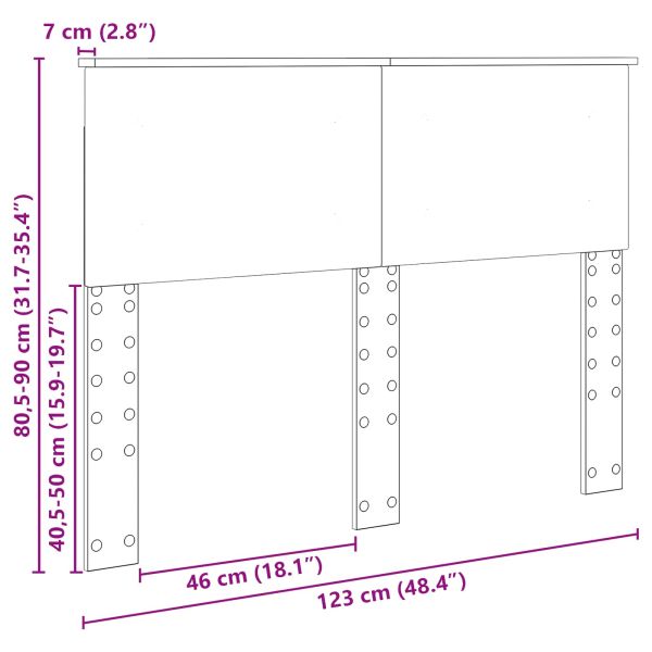 Облегалка за глава Сив Сонома 120 cm Инженерно дърво
