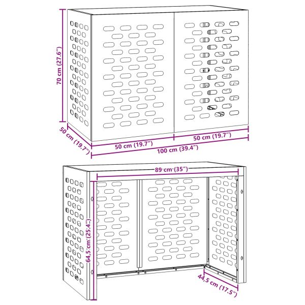 Покритие за климатик Ръждясало 100 x 50 x 70 cm