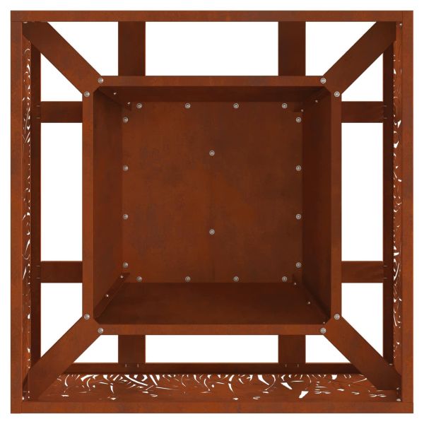 Огнище Кафяво 60 x 60 x 30 cm Патинираща стомана