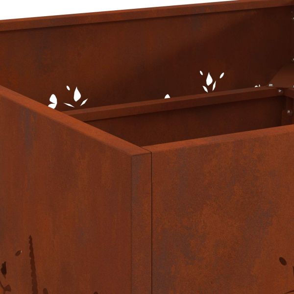 Огнище Кафяво 60 x 60 x 30 cm Патинираща стомана