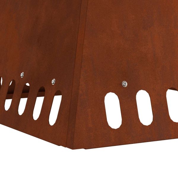 Огнище Кафяво 48 x 48 x 40 см Патинираща стомана