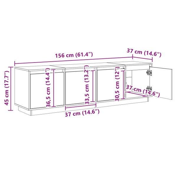 ТВ шкаф Кафяво 156 x 37 x 45 см Инженерно дърво
