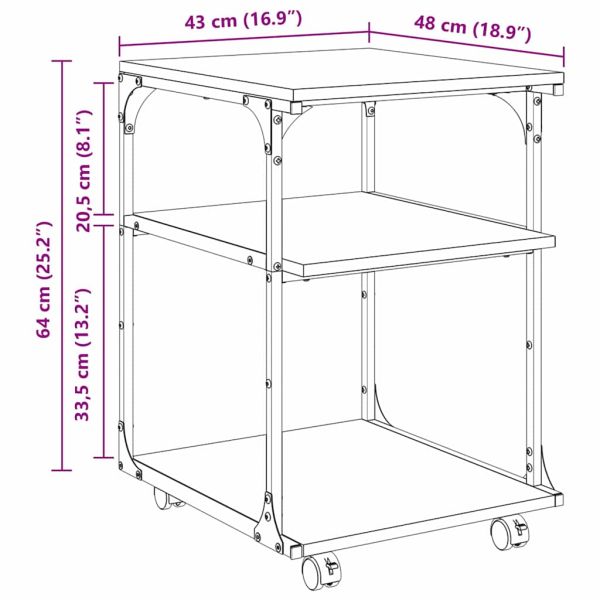 Стойка за принтер Старо дърво 43 x 48 x 64 см Инженерно дърво