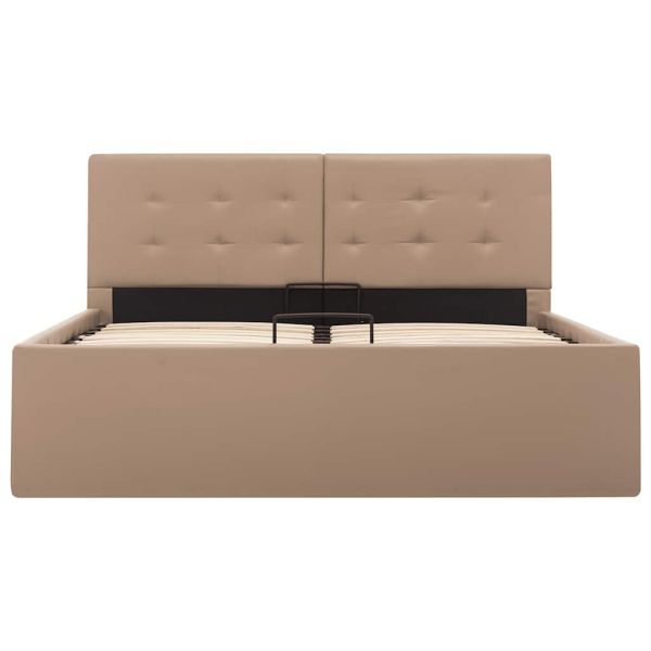 Легло с повдигащ механизъм капучино изкуствена кожа 120x200 cм