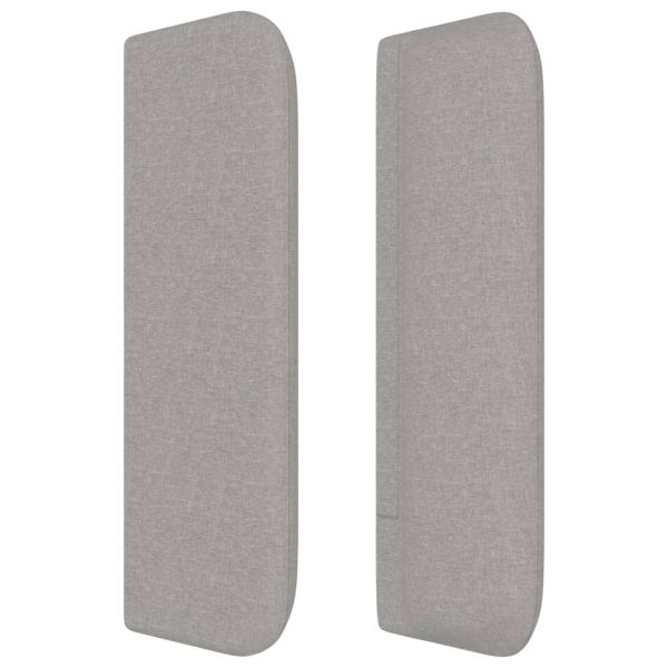 Горна табла за легло с уши, светлосива,83x16x78/88 см, плат