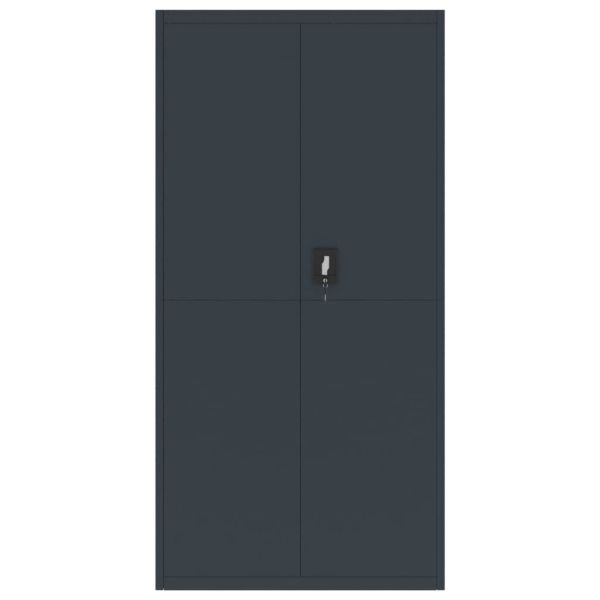 Шкаф за папки антрацит 90x40x220 см стомана