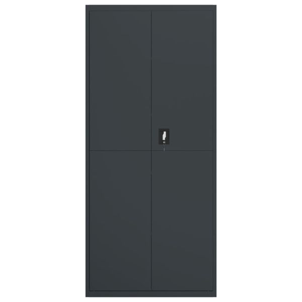 Шкаф за папки антрацит 90x40x240 см стомана