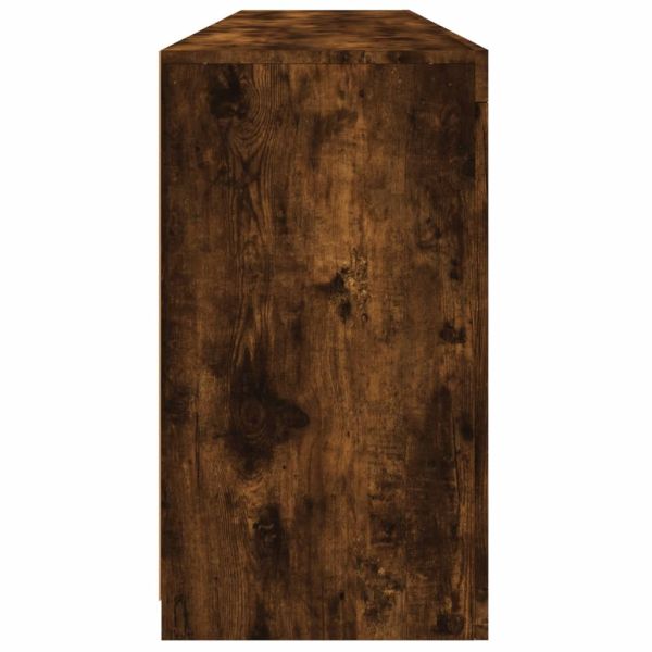 Сайдборд с LED светлини, oпушен дъб, 162x37x67 см