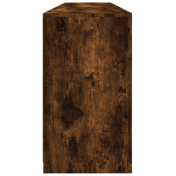 Сайдборд с LED светлини, oпушен дъб, 181,5x37x67 см