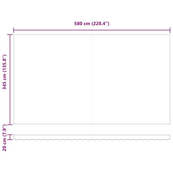 Сгъваем навес Червено 600 × 350 cm текстил