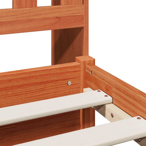 Рамка за легло с библиотека Восъчен Кафяв 200 x 150 cm