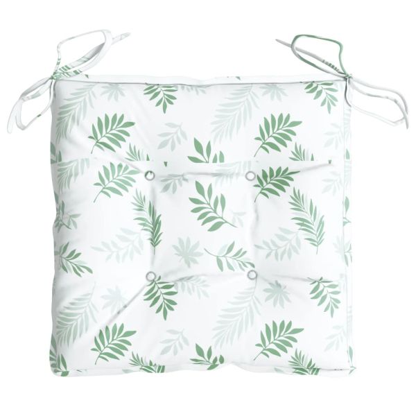 Възглавници за столове, 6 бр, на листа, 40x40x7 см, плат