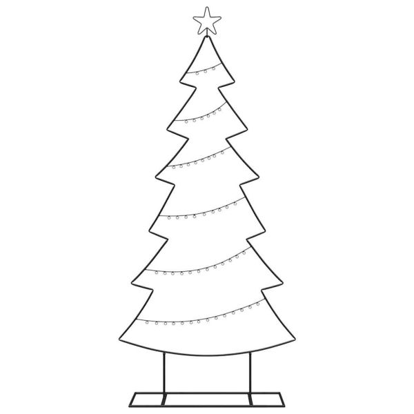 Метално коледно дърво с поставка Черно 180 cm Стомана