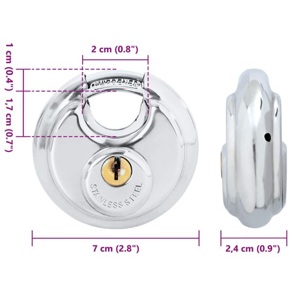 Заключващи катинари с ключове 6 pcs Сребрист 7 x 2.4 x 7 см