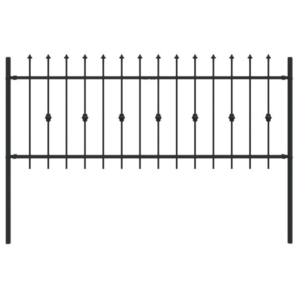 Шипова ограда Черно 200 x 130 см Прахово боядисана стомана