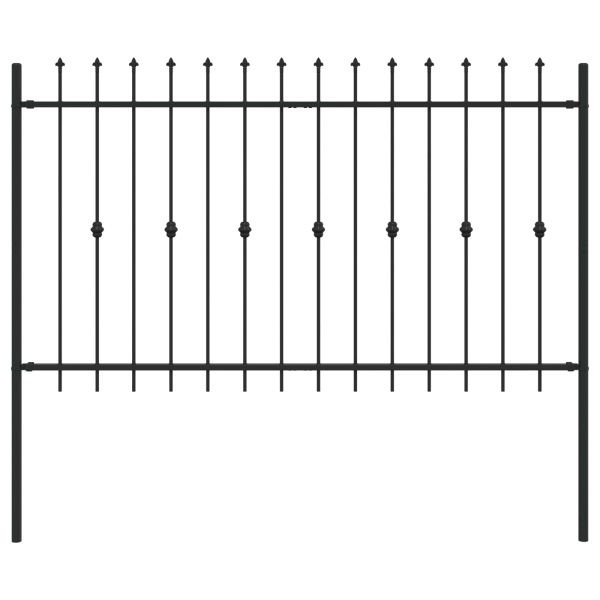 Шипова ограда Черно 200 x 130 см Прахово боядисана стомана