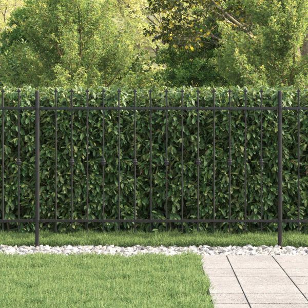 Шипова ограда Черно 200 x 130 см Прахово боядисана стомана