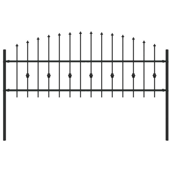 Шипова ограда Черно 200 x 130 см Прахово боядисана стомана
