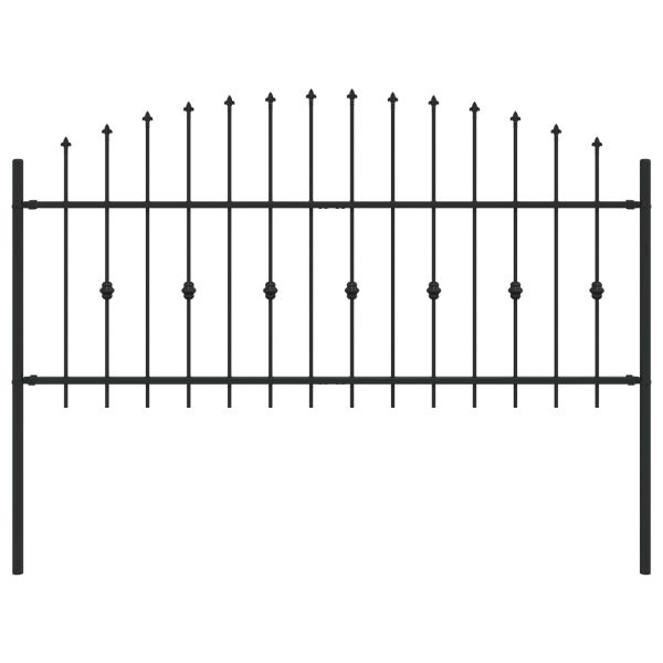 Шипова ограда Черно 200 x 130 см Прахово боядисана стомана