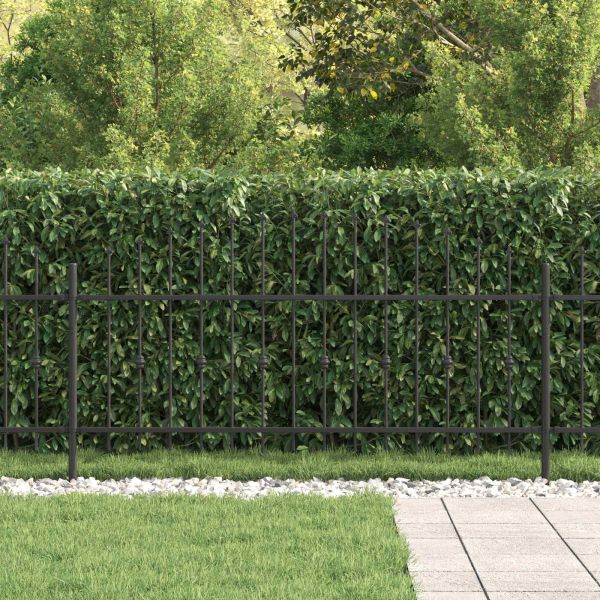 Шипова ограда Черно 200 x 130 см Прахово боядисана стомана