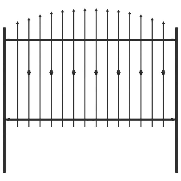 Шипова ограда Черно 200 x 130 см Прахово боядисана стомана