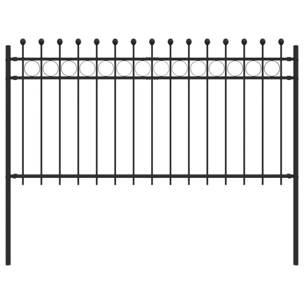 Кръгова ограда Черно 200 x 150 cm Прахово боядисана стомана