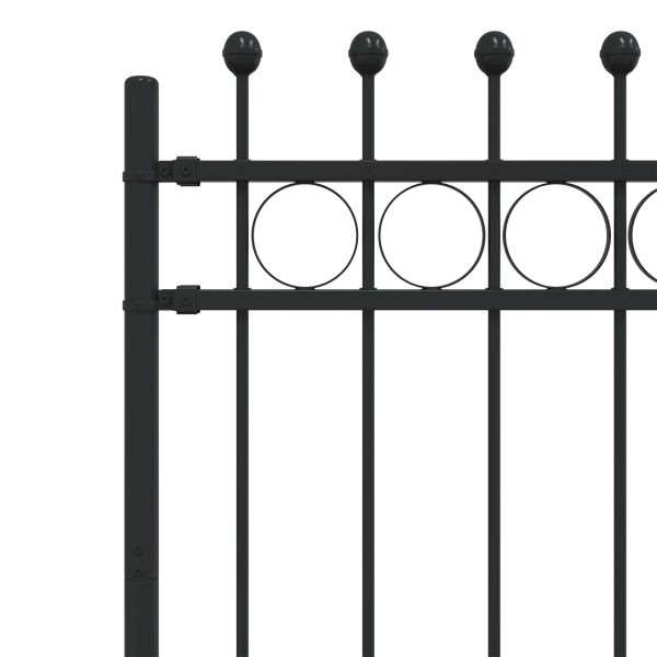 Кръгова ограда Черно 200 x 150 cm Прахово боядисана стомана