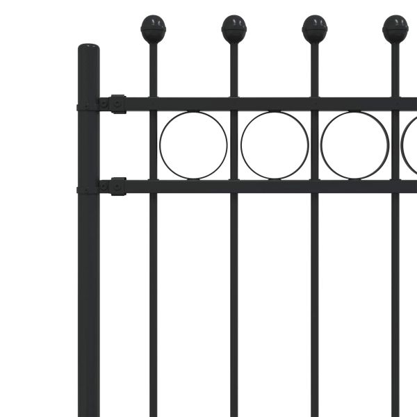 Кръгова ограда Черно 200 x 130 см Прахово боядисана стомана