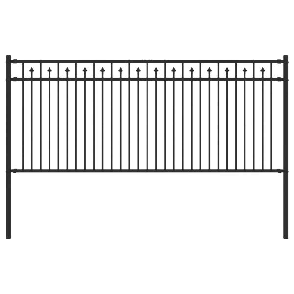 Оградна колче Черно 200 x 130 см Прахово боядисана стомана