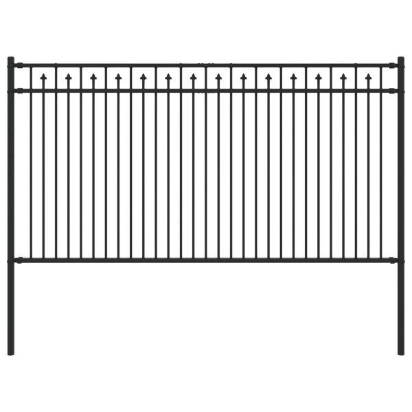 Оградна колче Черно 200 x 150 cm Прахово боядисана стомана