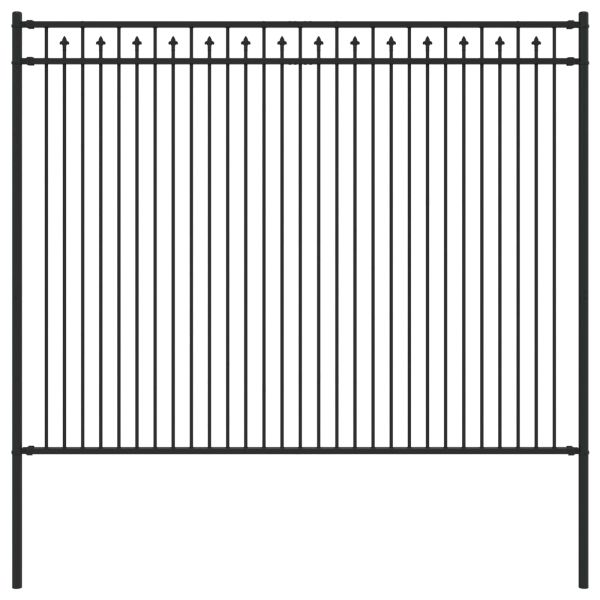 Оградна колче Черно 200 x 200 cm Прахово боядисана стомана