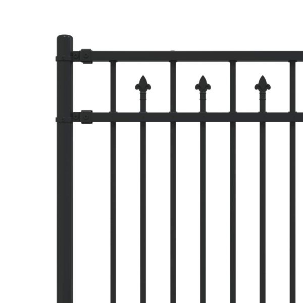 Оградна колче Черно 200 x 200 cm Прахово боядисана стомана