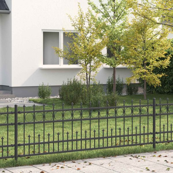 Ограда с Spike пръстен Черно 200 x 130 см