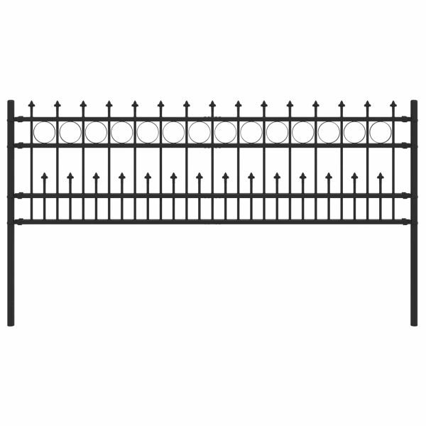 Ограда с Spike пръстен Черно 200 x 130 см