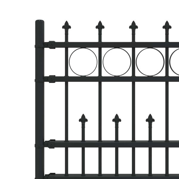 Ограда с Spike пръстен Черно 200 x 130 см