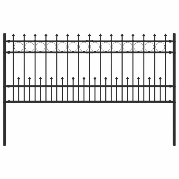 Ограда с Spike пръстен Черно 200 x 130 см