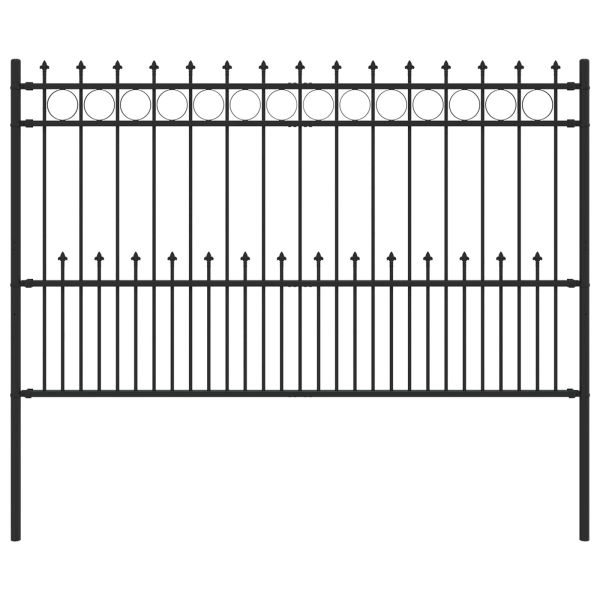 Ограда с Spike пръстен Черно 200 x 130 см